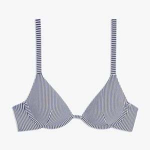 ONIA - Anna Seersucker Bikini Top -Navy & White